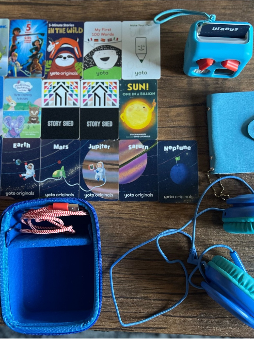 Blue Kids Headphone Case with Carry Strap - Uranus